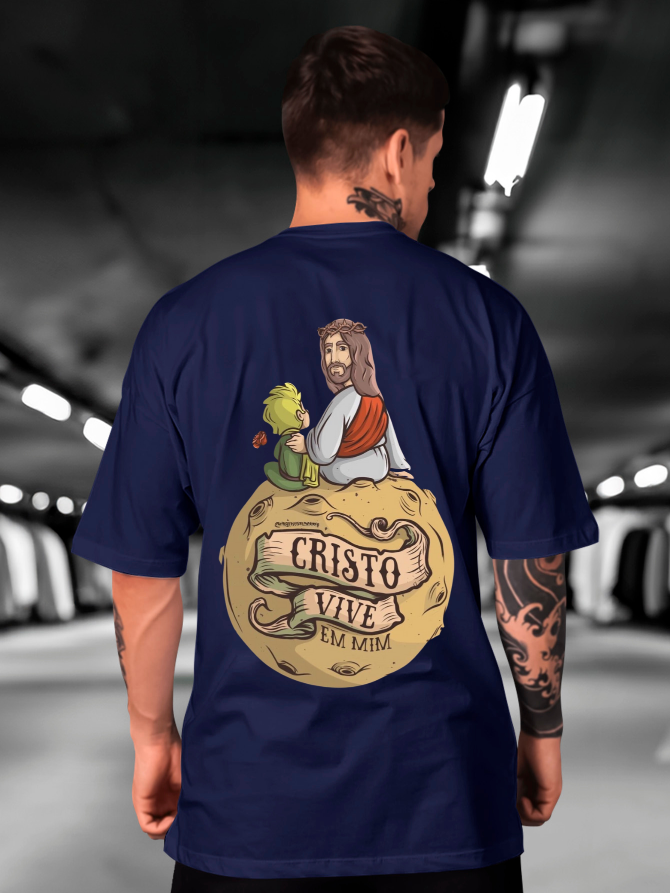Camiseta Oversized Cristo vive em mim EC