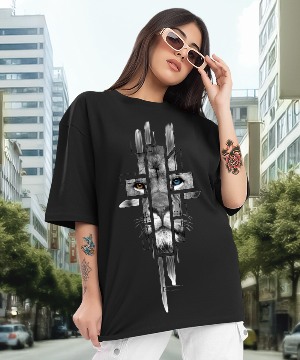 Camiseta Oversized Leão Janela EF
