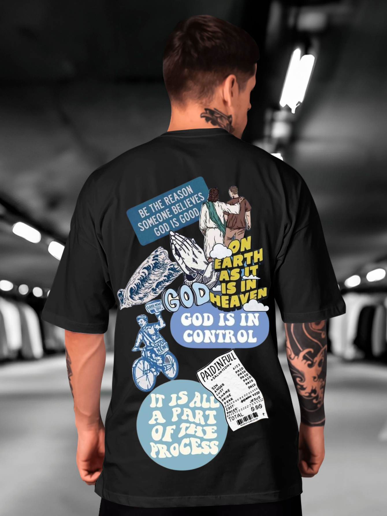 Camiseta Oversized God is in control EC