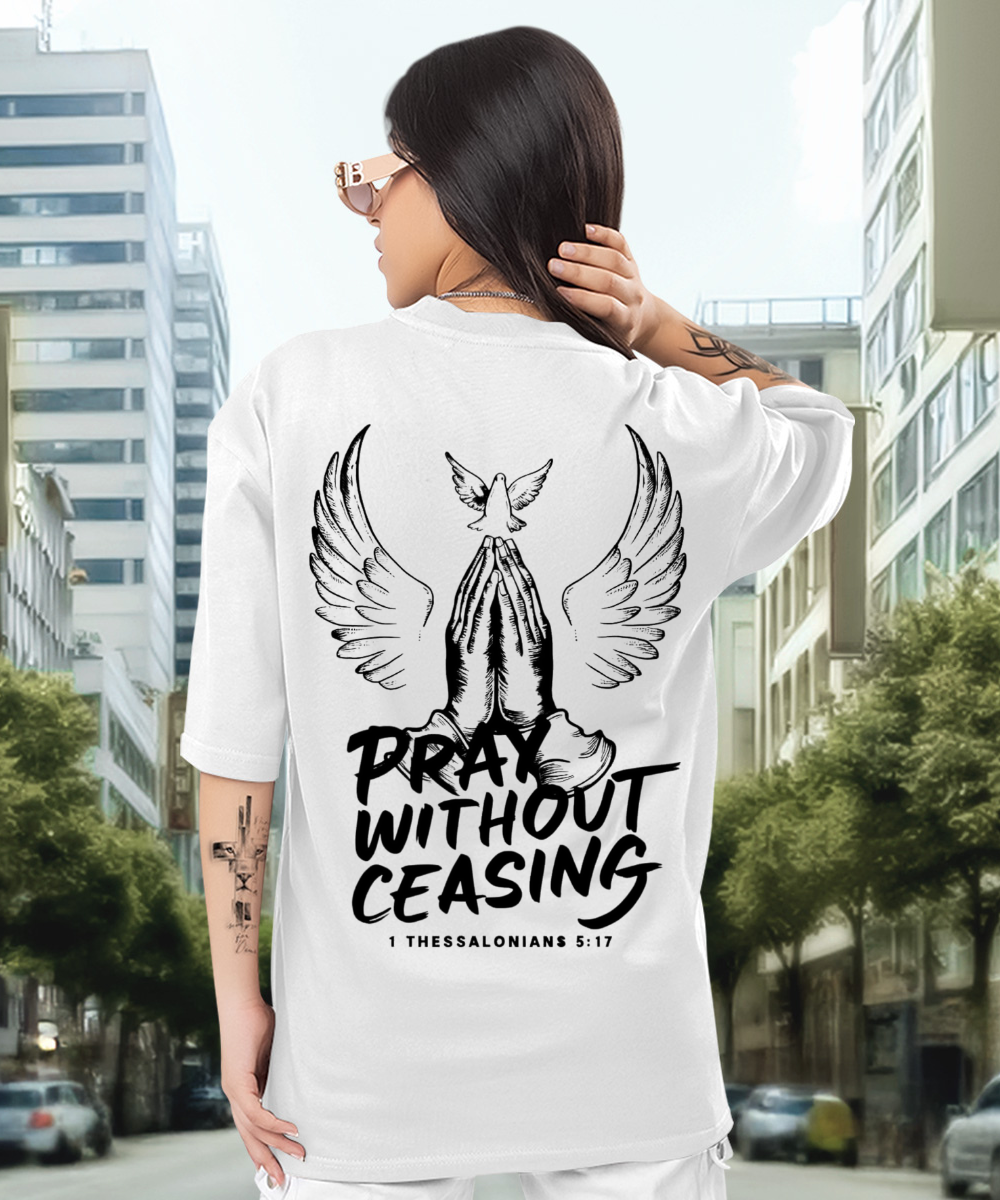 Camiseta Oversized Pray without Ceasing EC