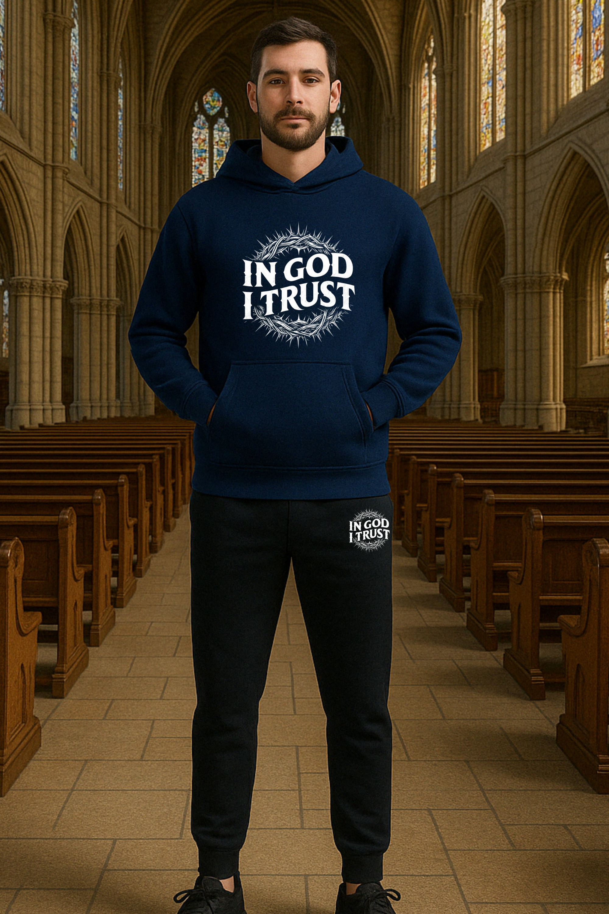 Conjunto de Moletom In God I Trust EF MEIO E EB