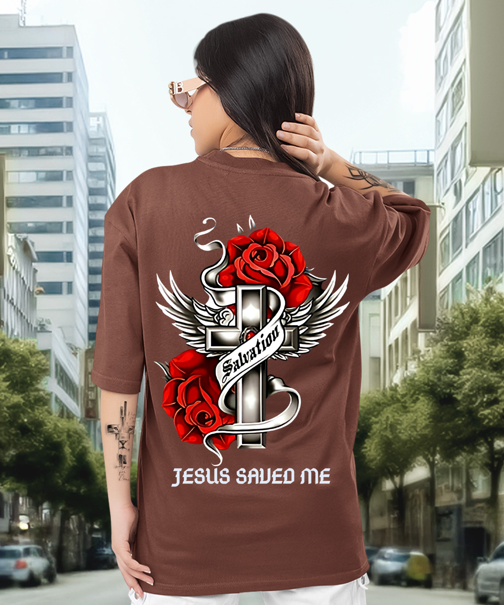 Camiseta Oversized Jesus saved me EC