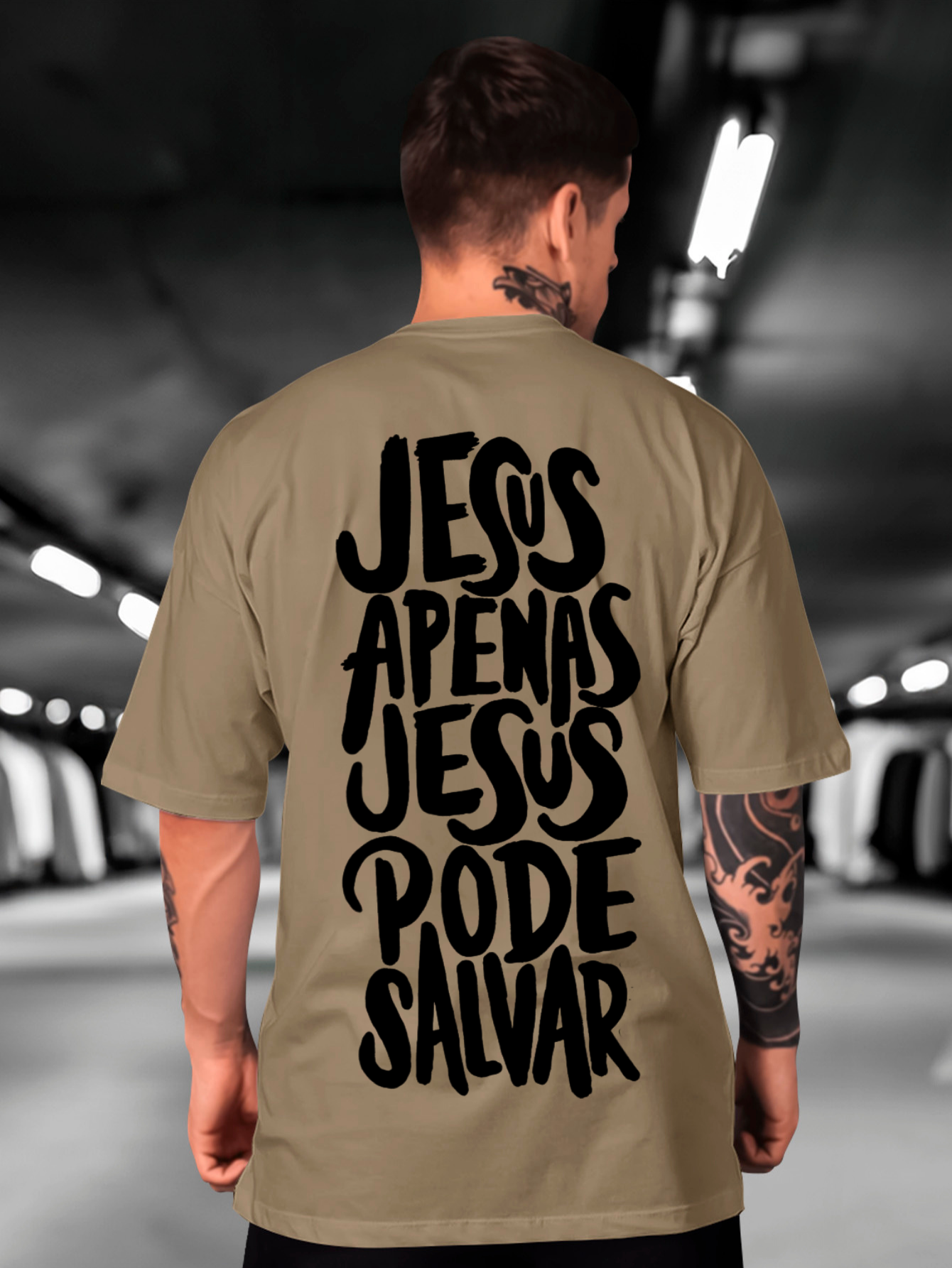 Camiseta Oversized Apenas Jesus pode salvar EC