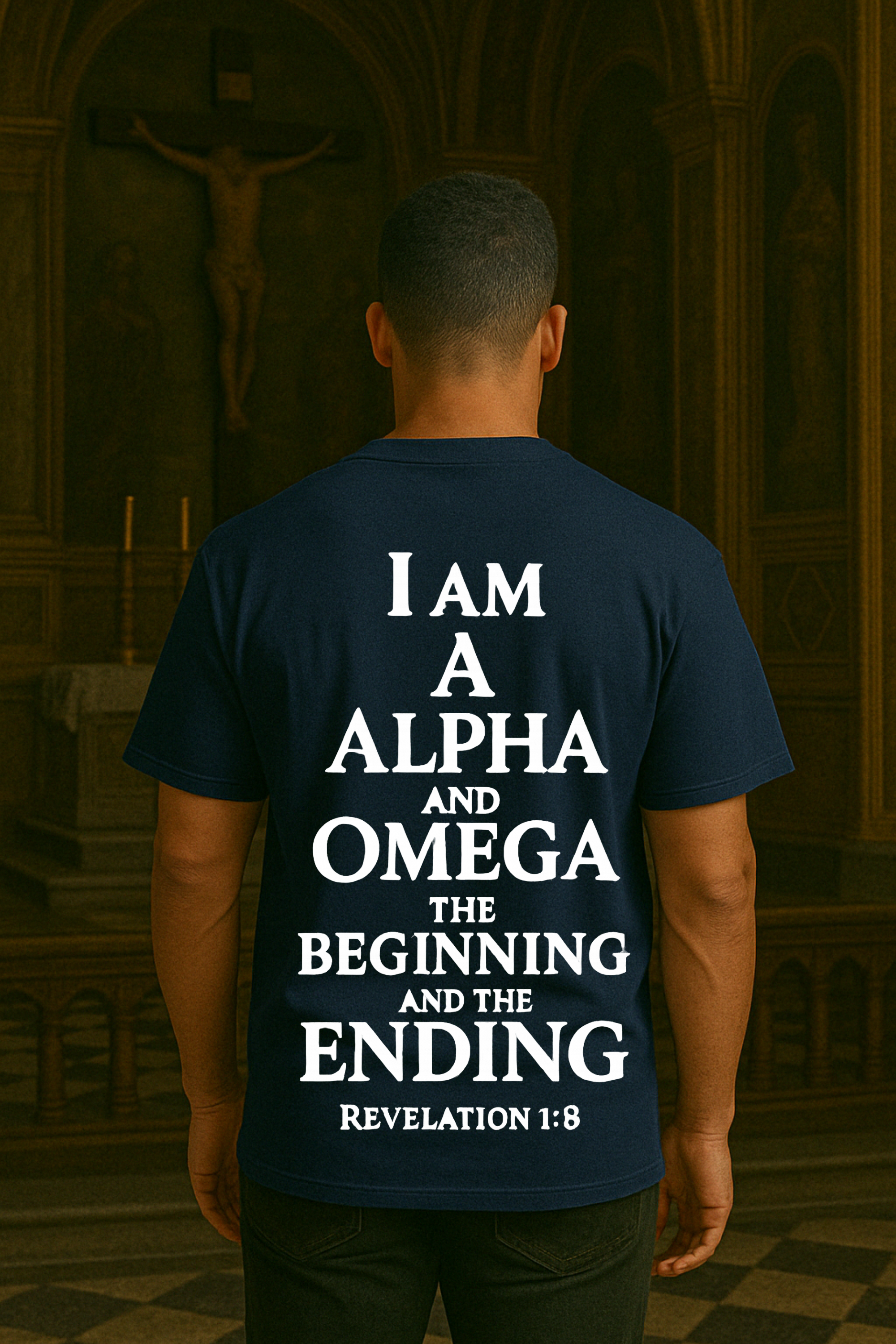 Camiseta Oversized I am alpha and omega EC