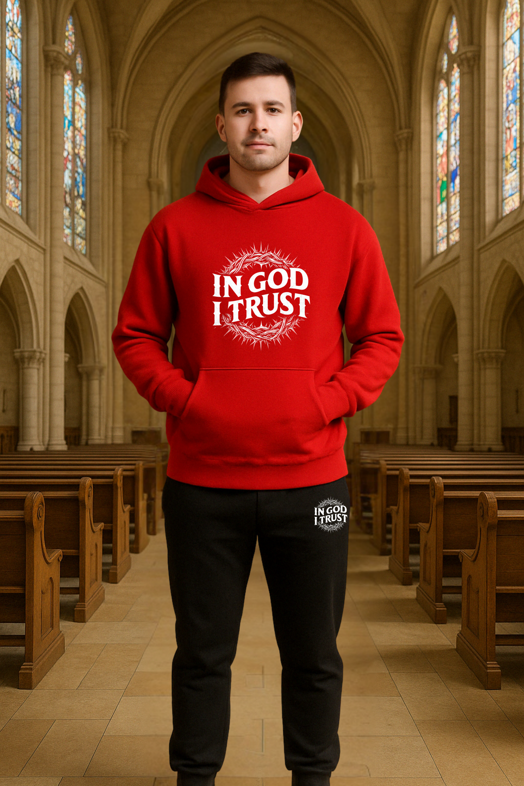Conjunto de Moletom In God I Trust EF MEIO E EB