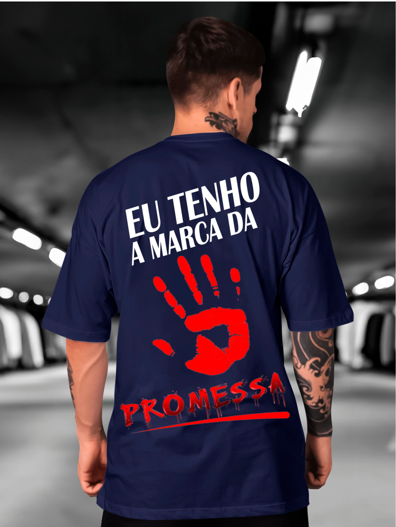 Camiseta Oversized Eu tenho a marca da promessa EC
