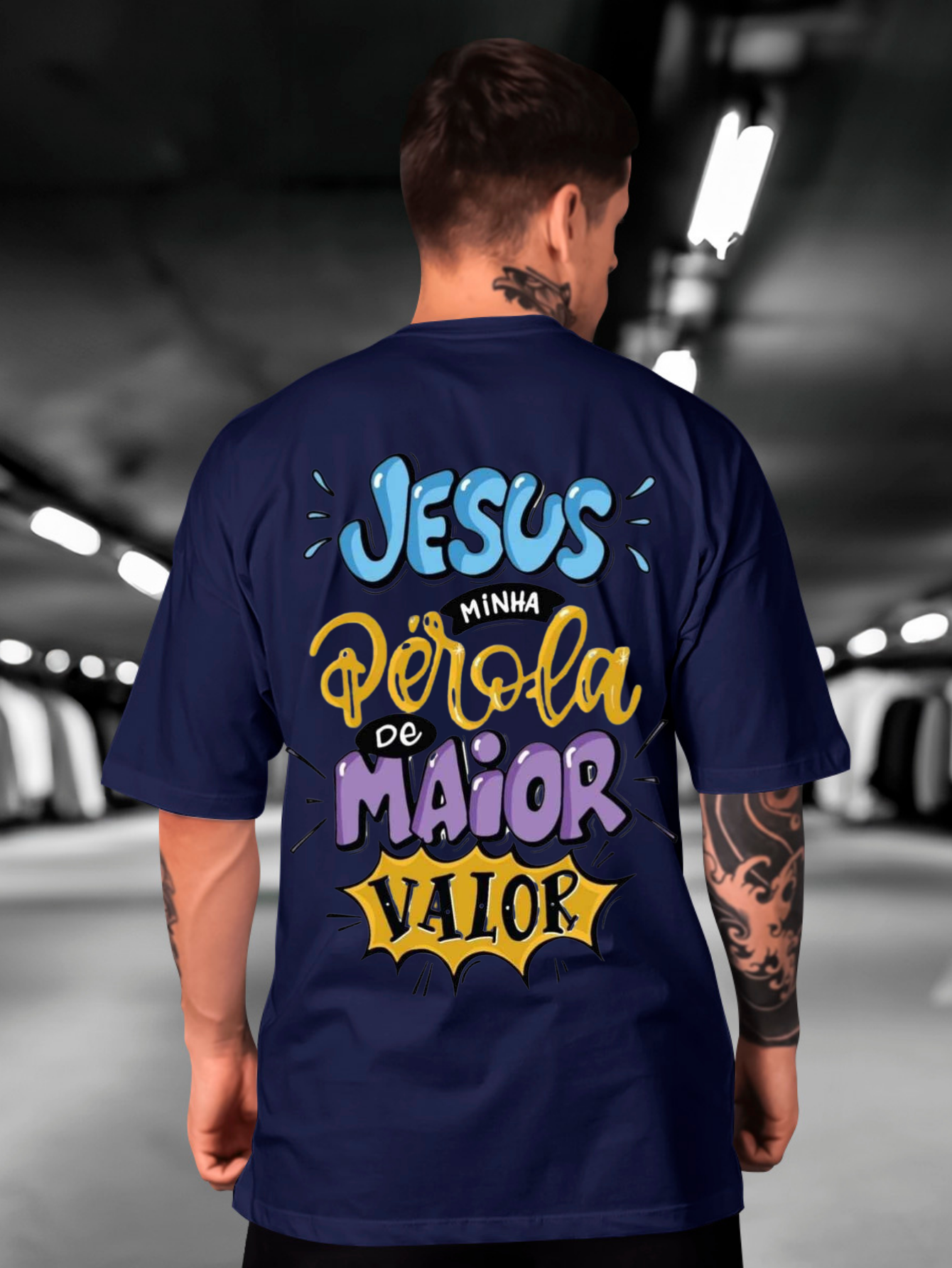 Camiseta Oversized Jesus, minha pérola de maior valor EC