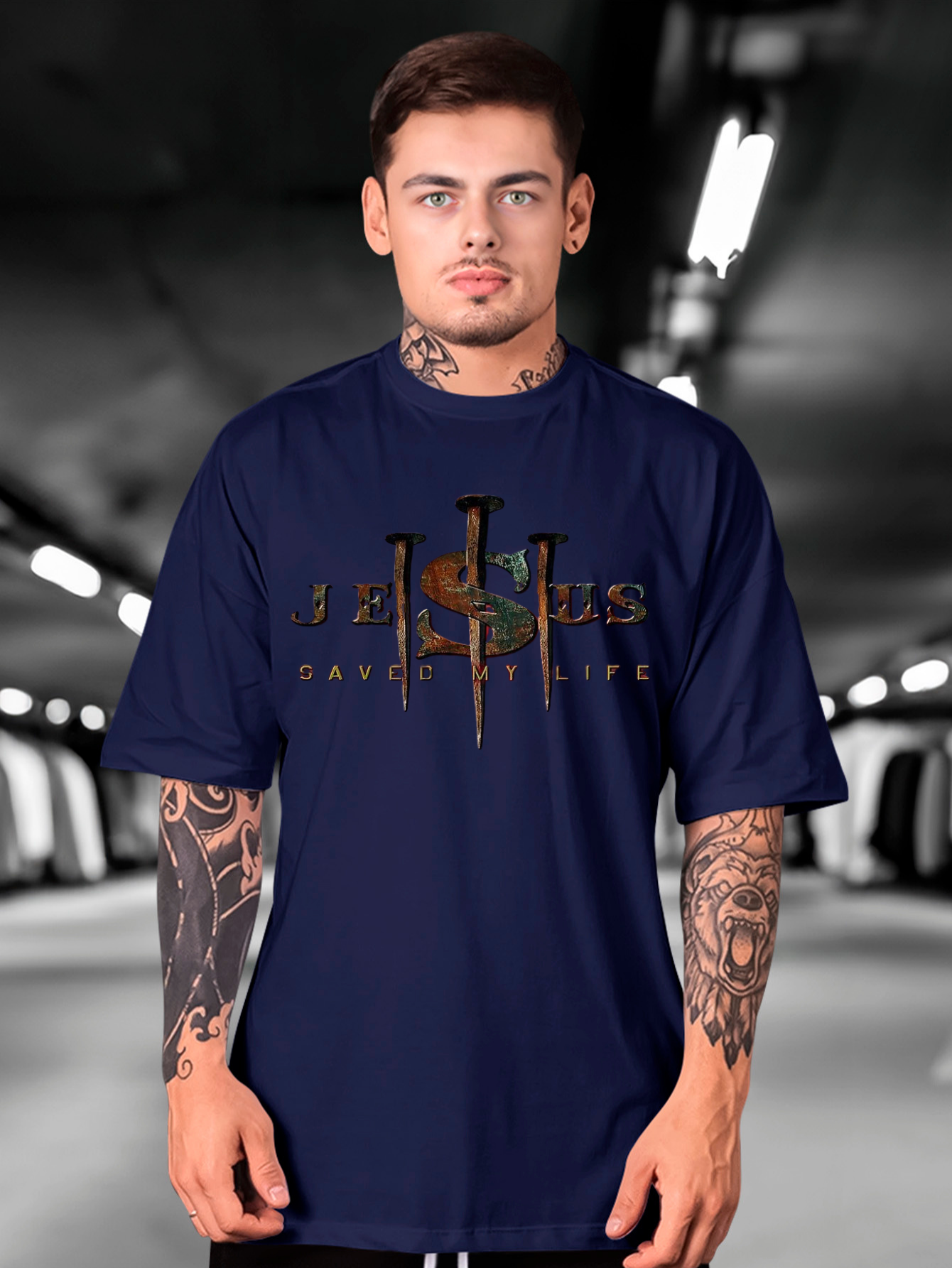 Camiseta Oversized Jesus saved my life EF