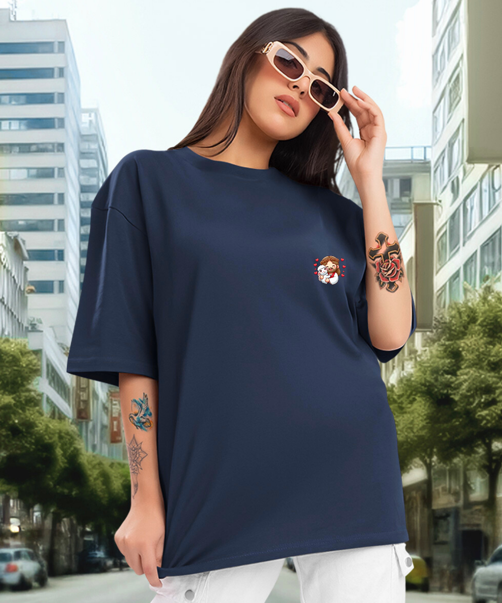 Camiseta Oversized Jesus e o Cordeiro EFC CLASSIC