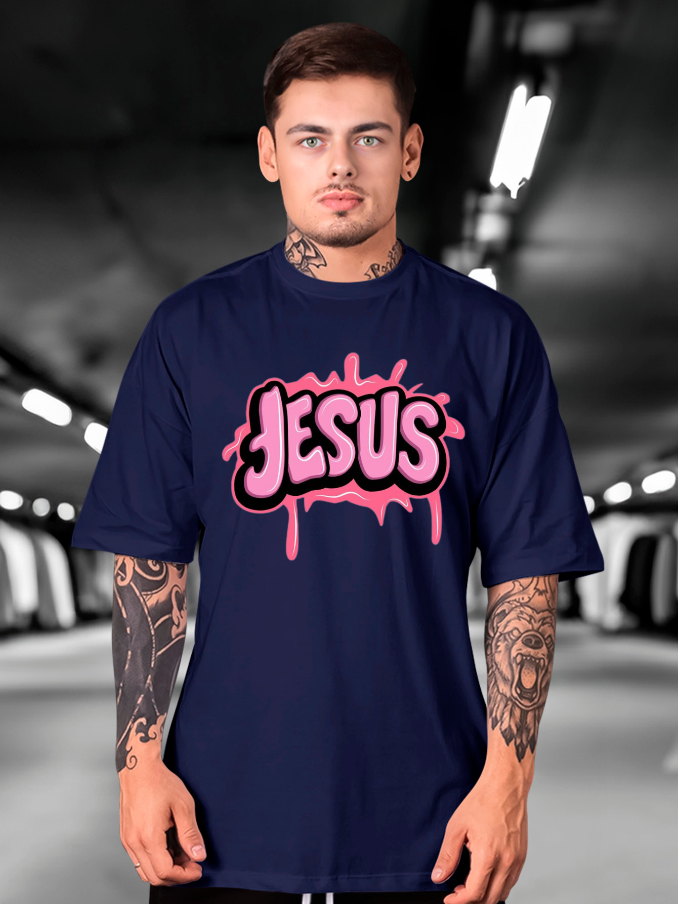 Camiseta Oversized Pink Jesus EF