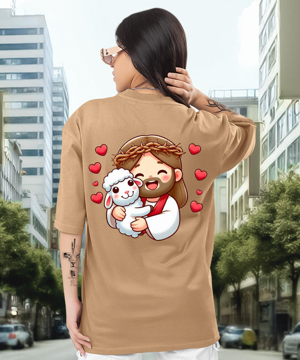 Camiseta Oversized Jesus e o Cordeiro EFC CLASSIC