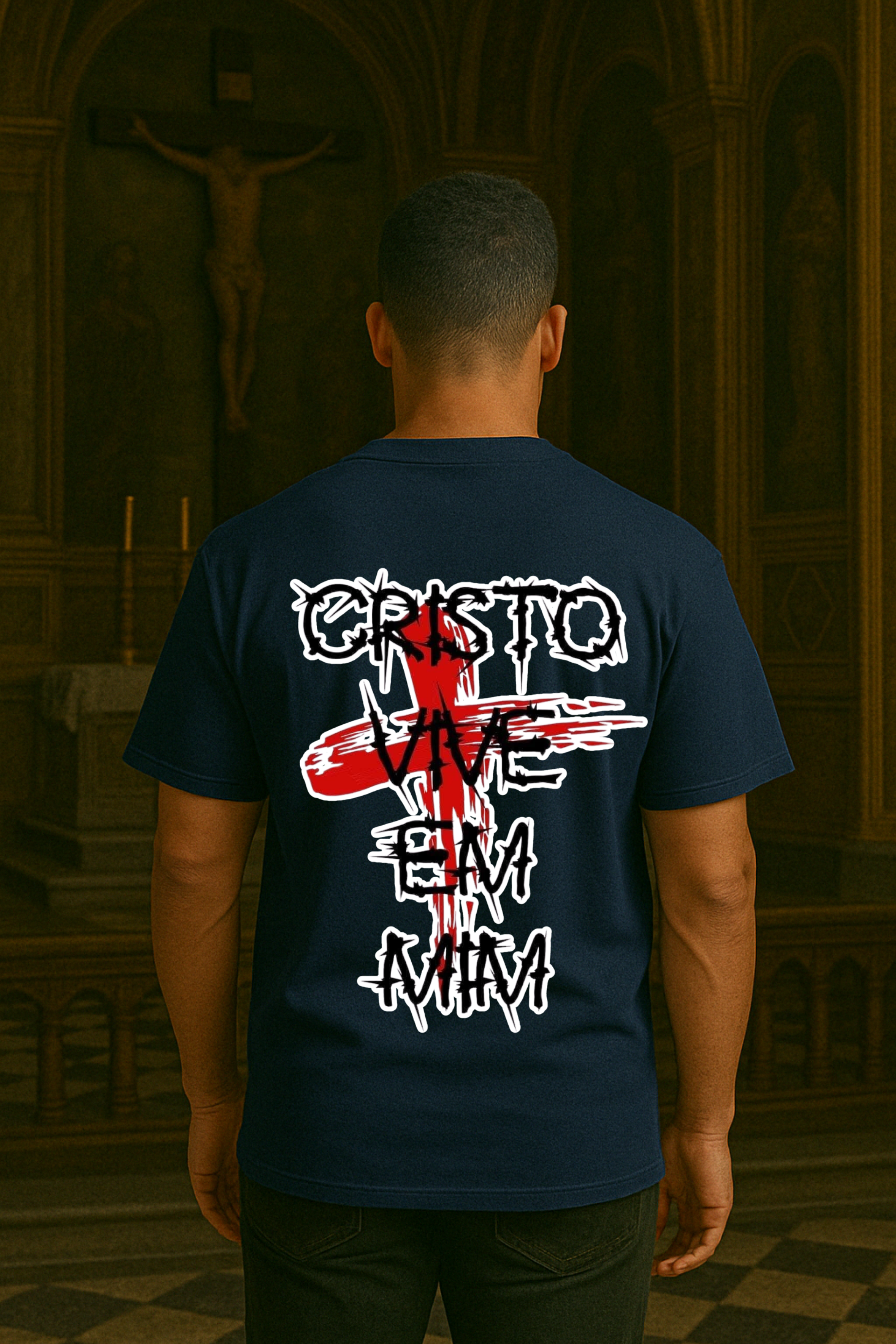 Camiseta Oversized Cristo vivi em mim EC