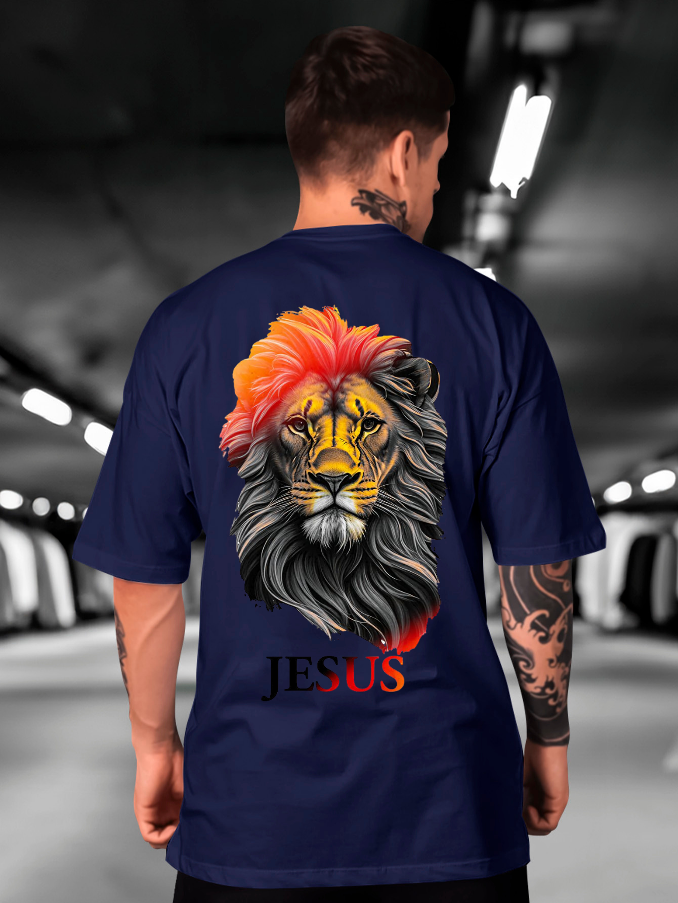 Camiseta Oversized Lion Jesus EC