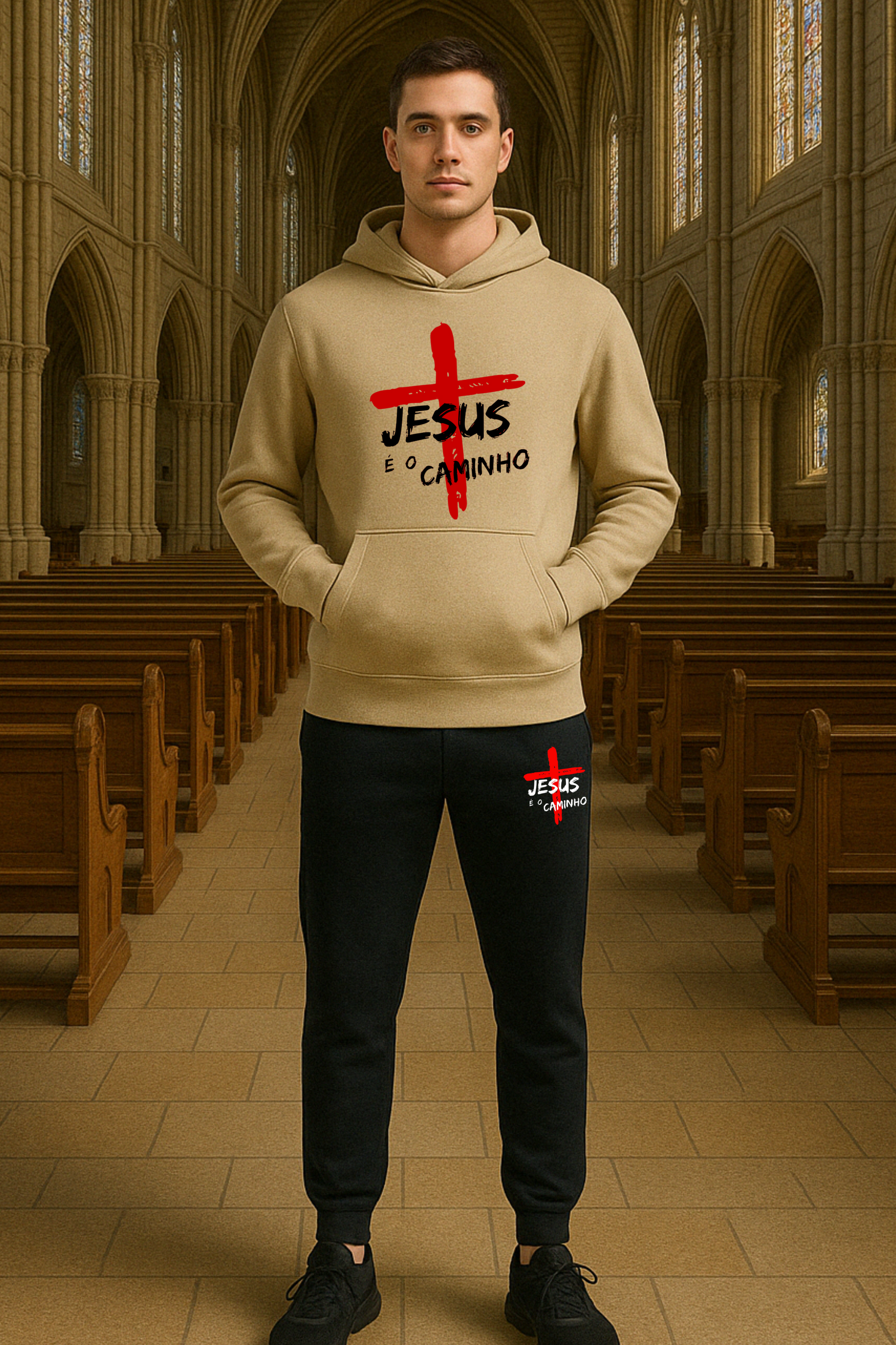 Conjunto de Moletom Jesus é o caminho EF EB