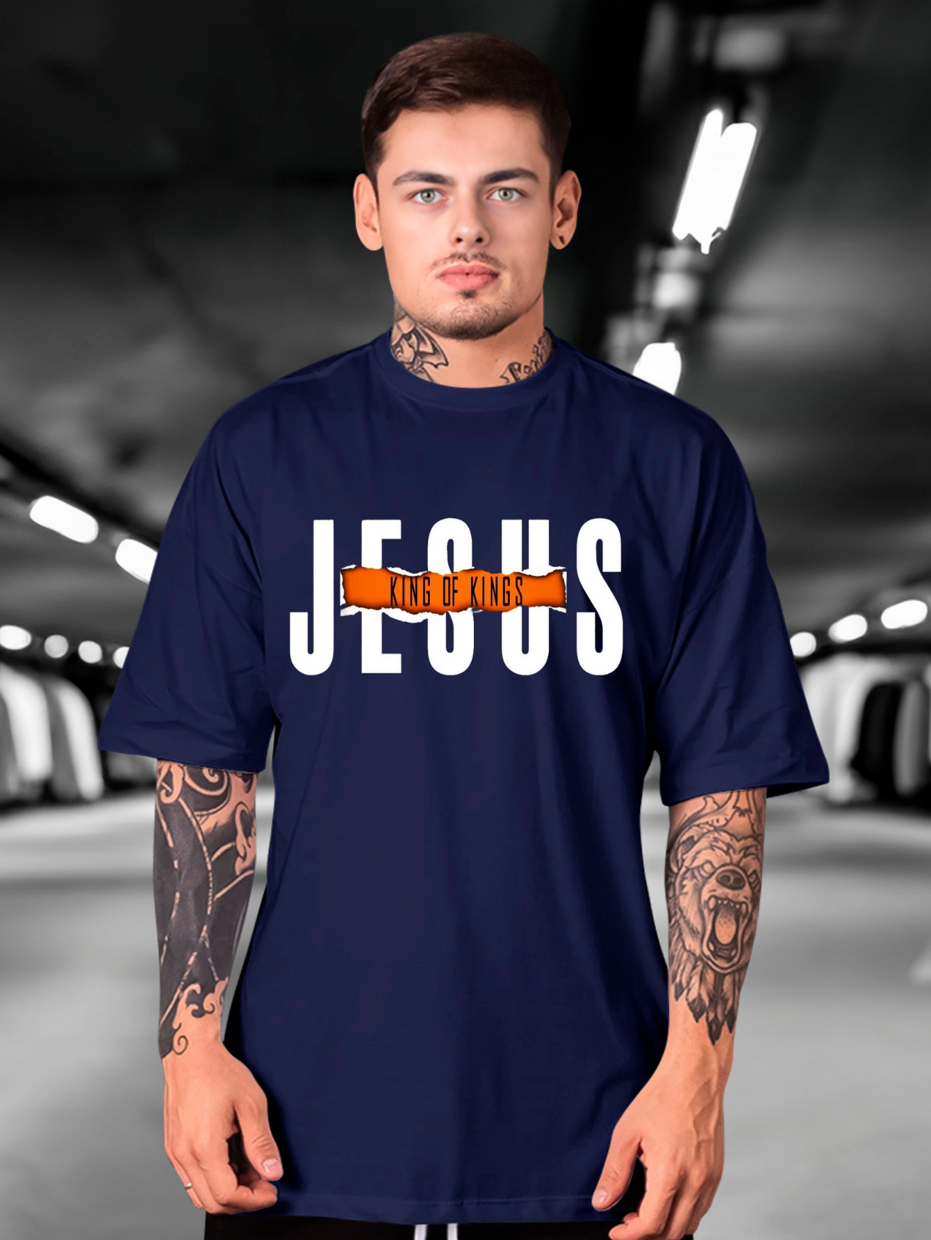 Camiseta Oversized Jesus king of kings EF