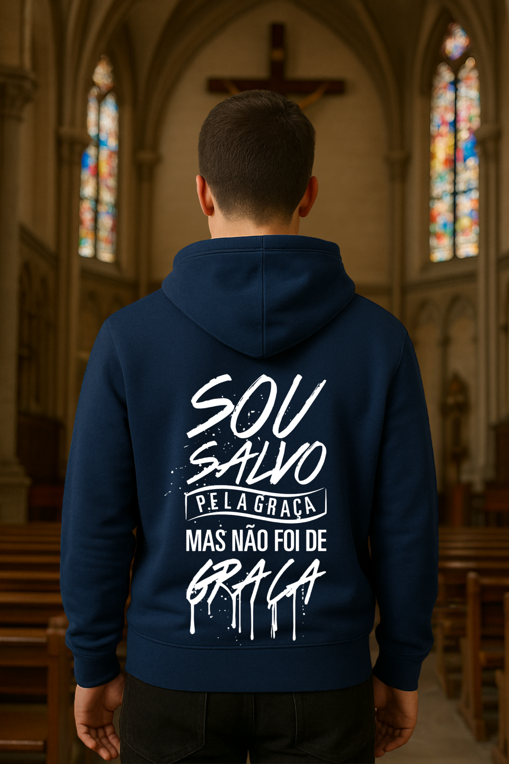 Blusa de Moletom Sou salvo pela Graça EFC CLASSIC