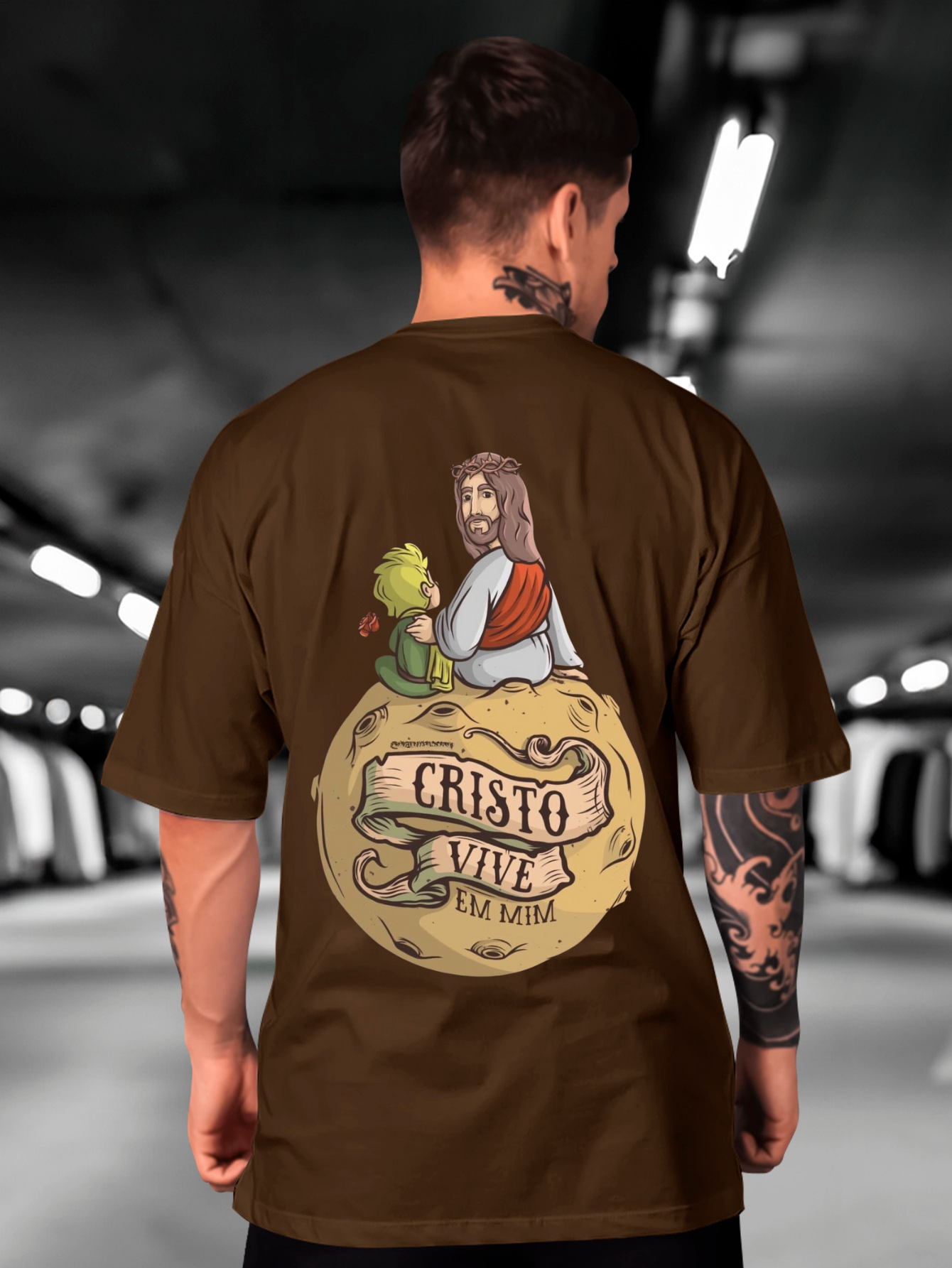 Camiseta Oversized Cristo vive em mim EC