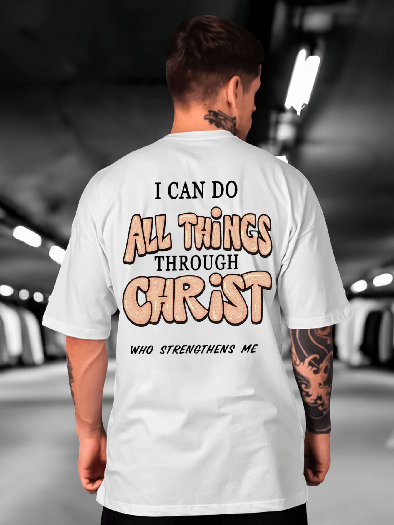 Camiseta Oversized I can do all things through Christ EC