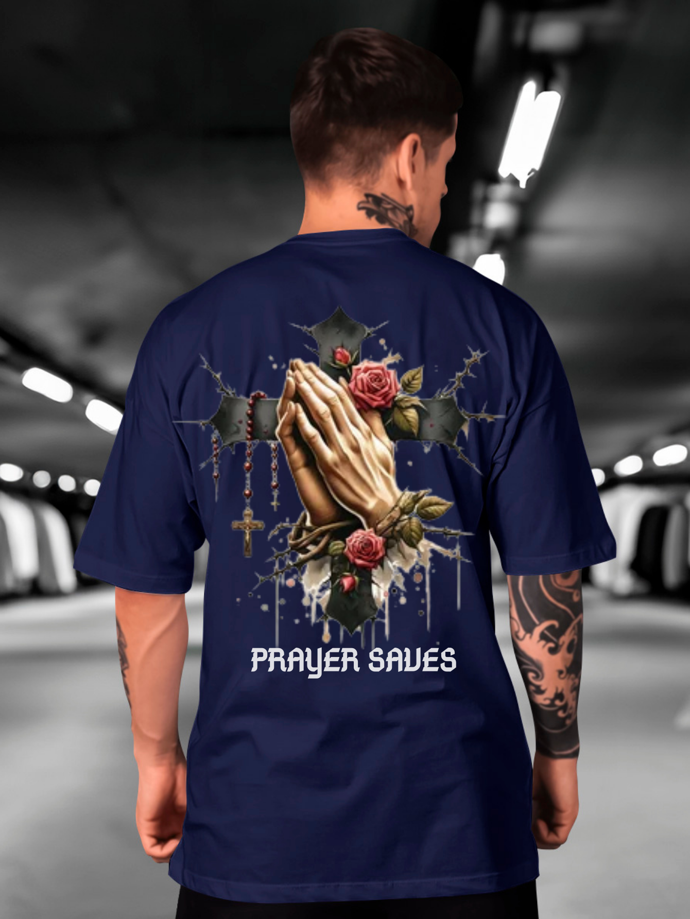 Camiseta Oversized Prayer Saves EC