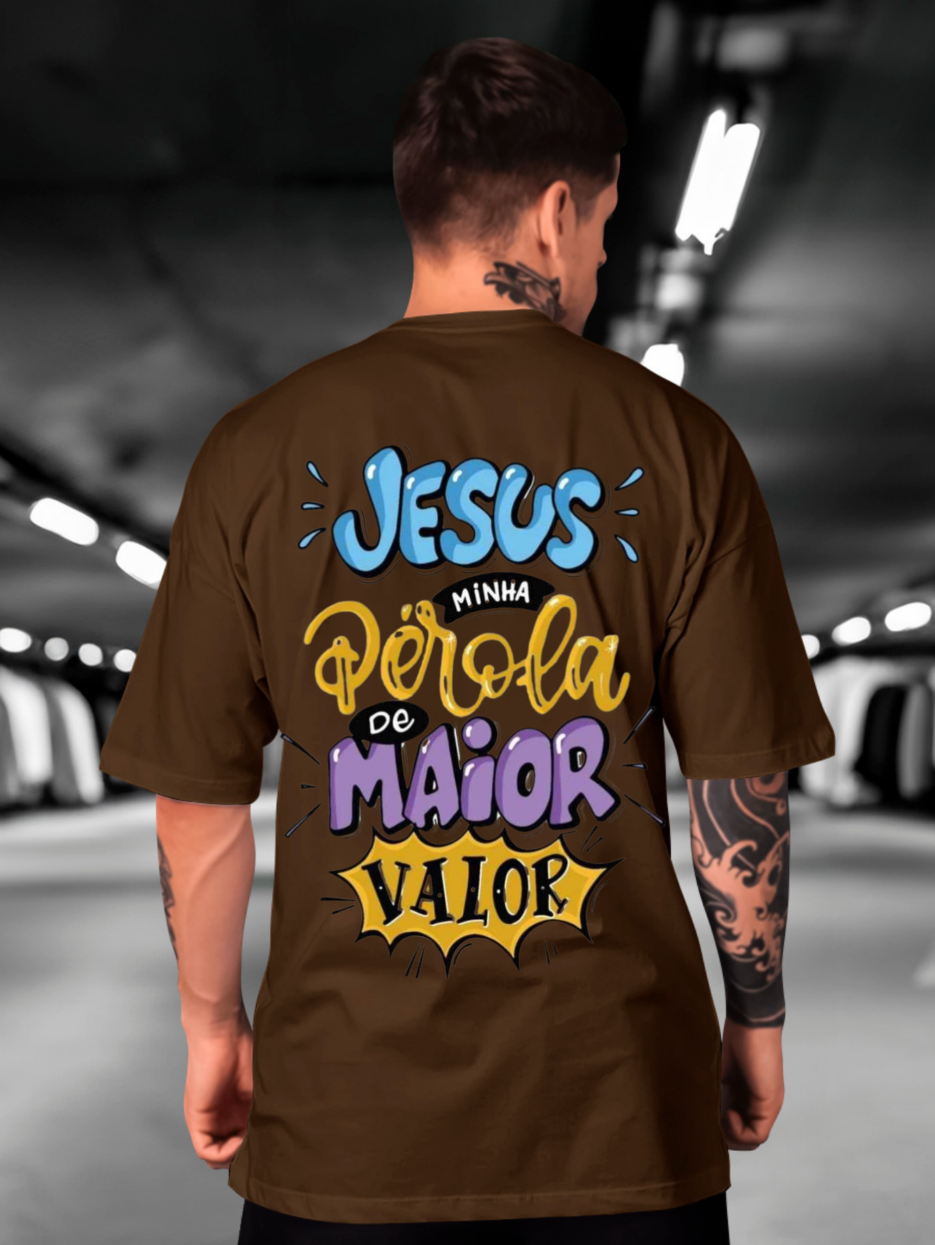 Camiseta Oversized Jesus, minha pérola de maior valor EC