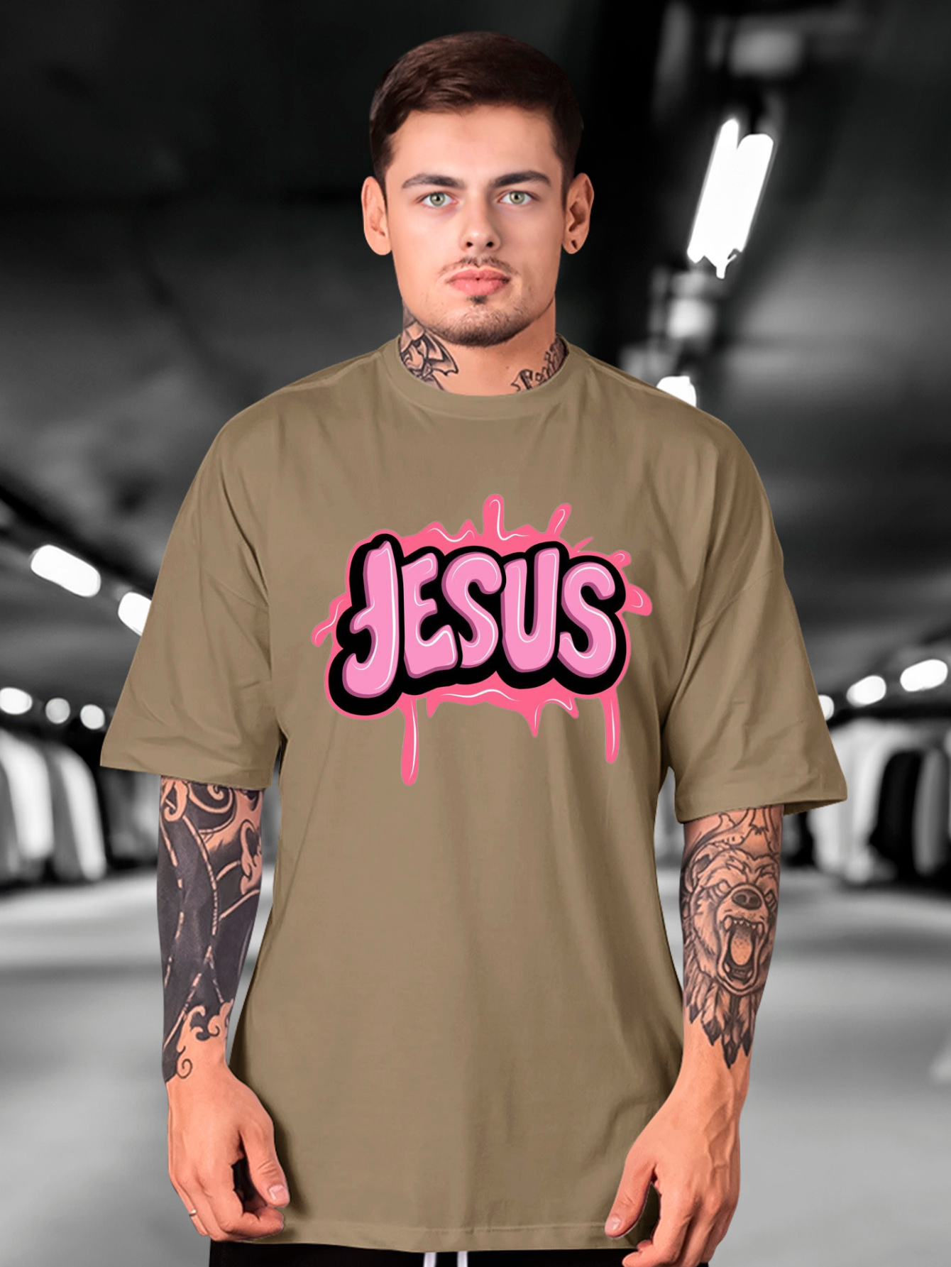Camiseta Oversized Pink Jesus EF