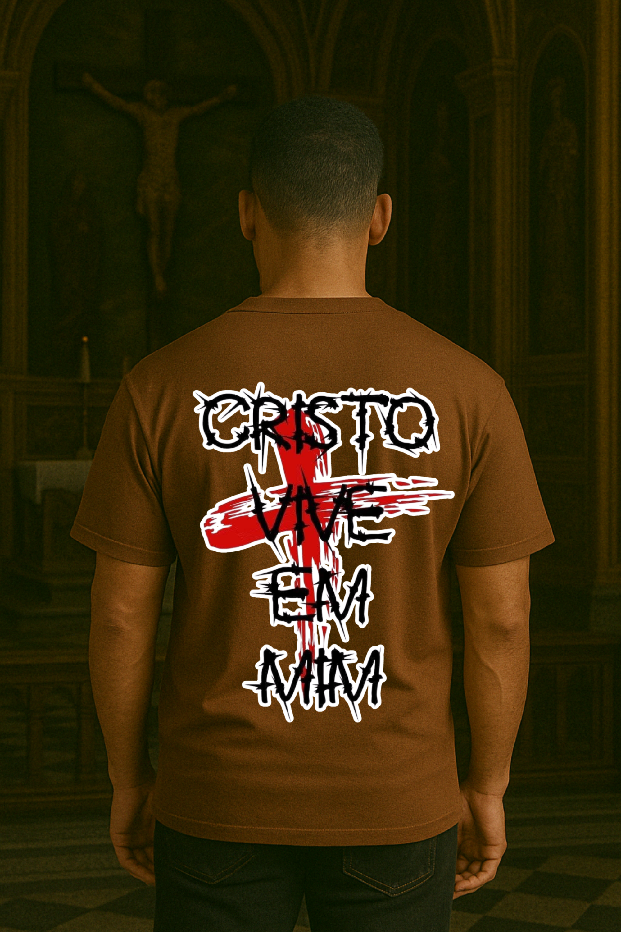 Camiseta Oversized Cristo vivi em mim EC