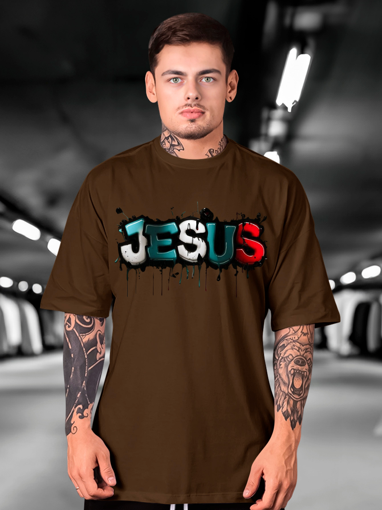 Camiseta Oversized Jesus Color EF