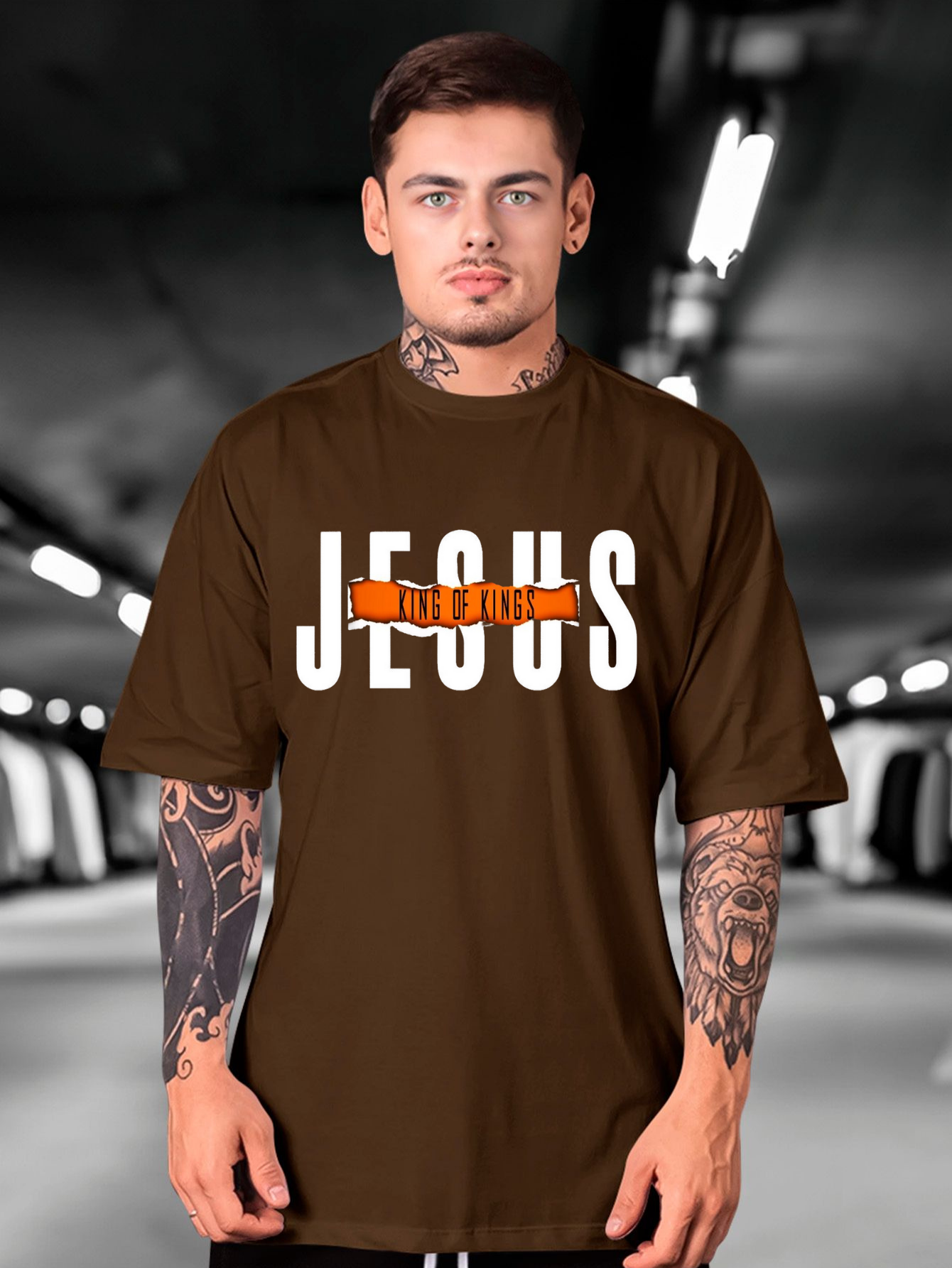 Camiseta Oversized Jesus king of kings EF